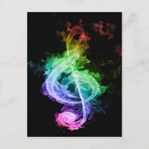 Färgstark musikanteckningsdesign vykort