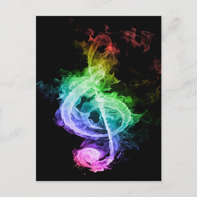 Färgstark musikanteckningsdesign vykort (Framsida)
