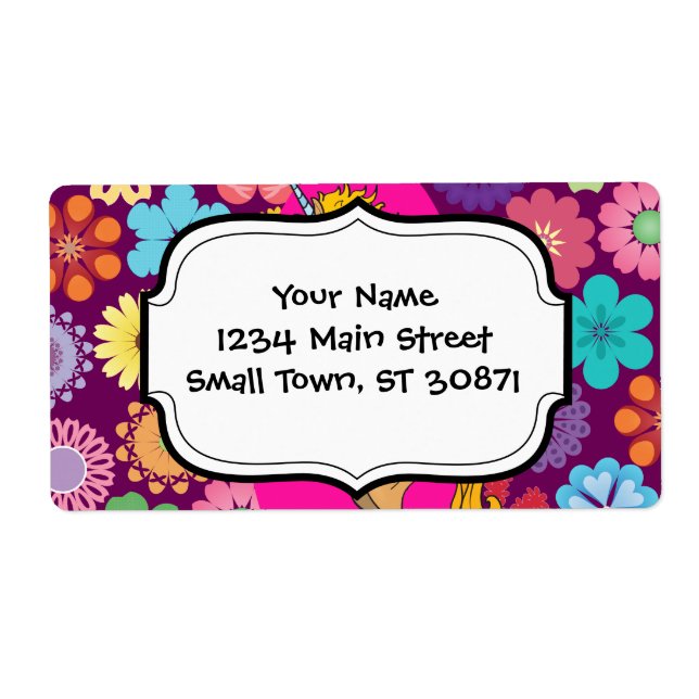 Färgstark, mystisk enighet på Rosa Lila blommor Fraktsedel (Framsidan)