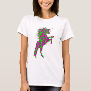 Färgstark Neon Leopard Print Unicorn T Shirt