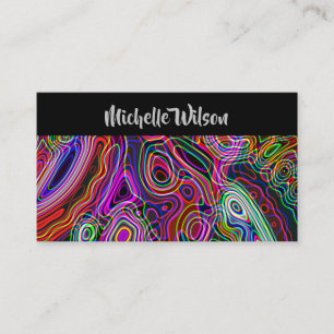 Färgstark neon Rainbow Modern Visitkort