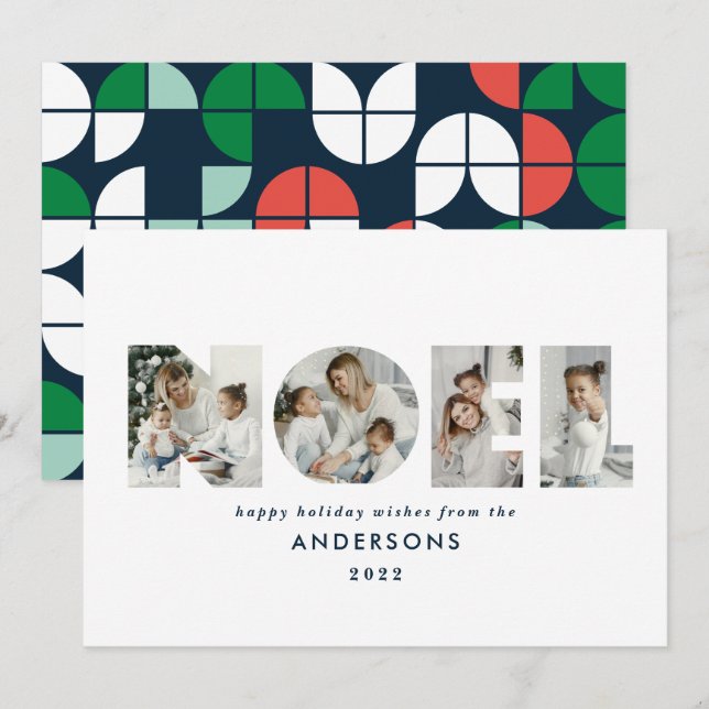 Färgstark Noel-julgeometri 4 foto Julkort (Fram/baksida)