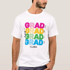 Färgstark och anpassad Namn och årskurs T Shirt