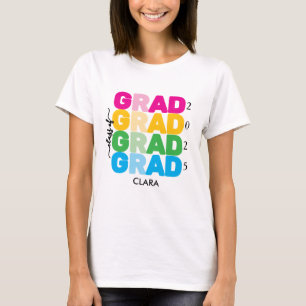 Färgstark och anpassad Namn och årskurs T Shirt