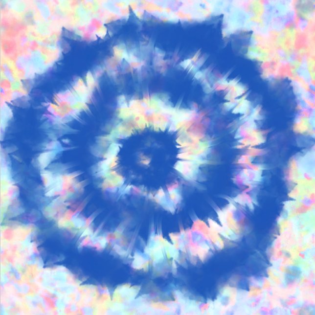 Färgstark och blommigt presentpapper (Captivating Tie Dye Blue)