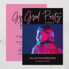 Färgstark och fet | Fotoklass 2023 Grad Party Inbjudningar