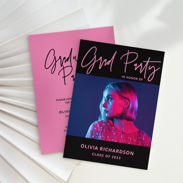 Färgstark och fet | Fotoklass 2023 Grad Party Inbjudningar (Skapare uppladdad)