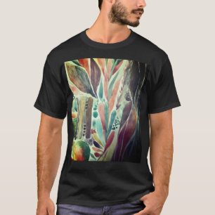 Färgstark och grön vattenfärg Tropiskt T Shirt