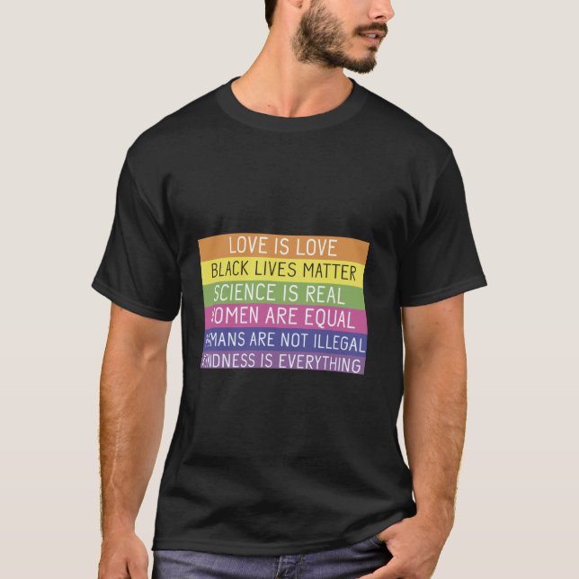 Färgstark och kraftfull budgivning jämlikhet och k t shirt (Framsida)