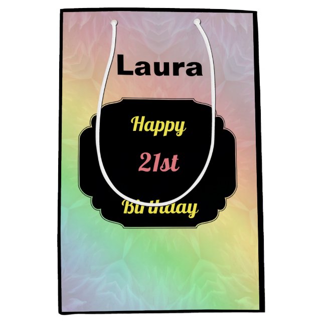 Färgstark och smart pastellregnbåge 21:a födelseda (Framsidan)