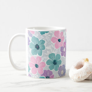 Färgstark och vacker blomsterkeramik i vår kaffemugg