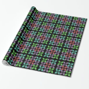 Färgstark optisk illusion geometrisk kvadratisk m presentpapper