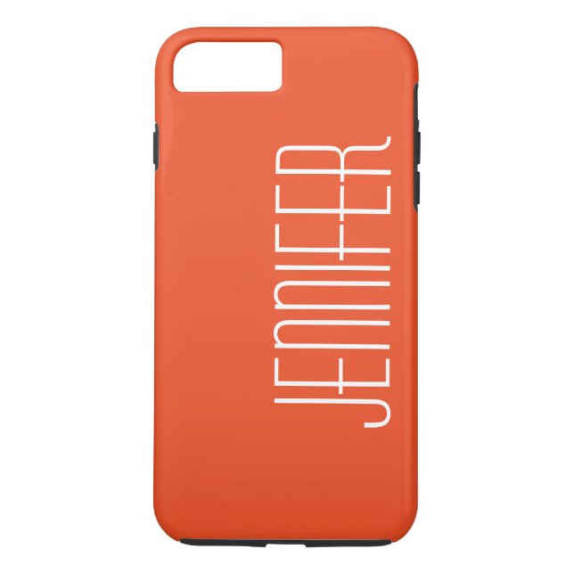 Färgstark Orange, Personlig Jumbo Namn Case-Mate iPhone Skal (Baksida)