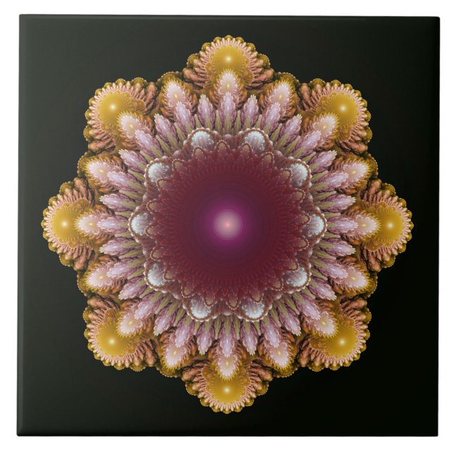 Färgstark ornament kakelplatta (Framsidan)