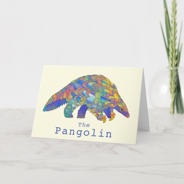 Färgstark pangolin utrotad djurkonsaktivism  kort (Framsida)