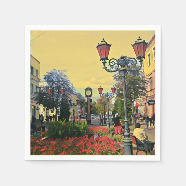 Färgstark Pappersservett för urbana landskap (Framsidan)