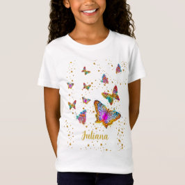 Färgstark Personlig av ljus Butterfly T Shirt