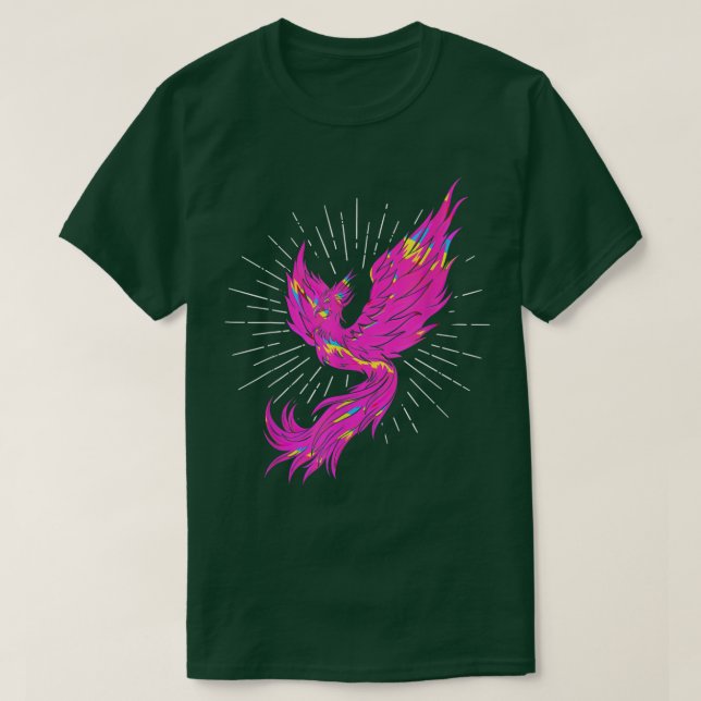 Färgstark PhoeniFire BirdFantasy Phoeni T Shirt (Design framsida)
