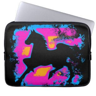 Färgstark prancing High-stepping Horse Silhouette Laptop Sleeve