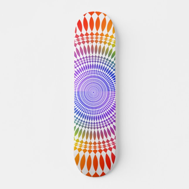 Färgstark radiell design: Skattbord Skateboard Bräda 19,5 Cm (Framsida)