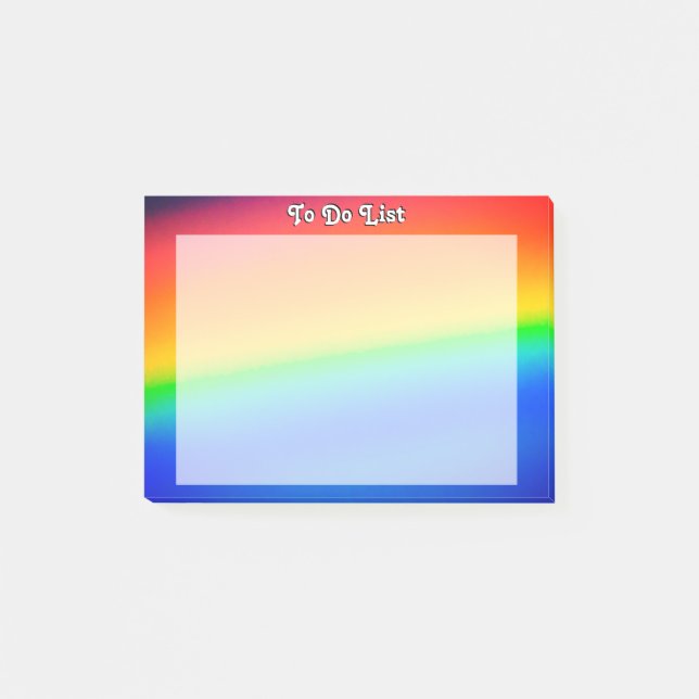 Färgstark regnbåge post-it block (Framsida)