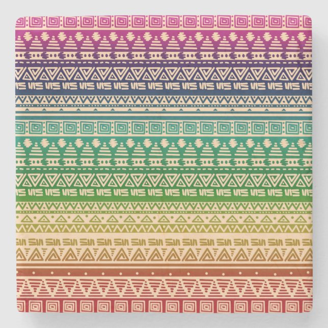 Färgstark regnbåge stenunderlägg (Framsidan)