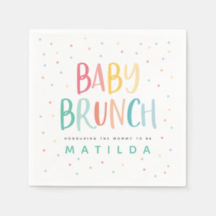 Färgstark regnbågsbrunch från baby pappersservett
