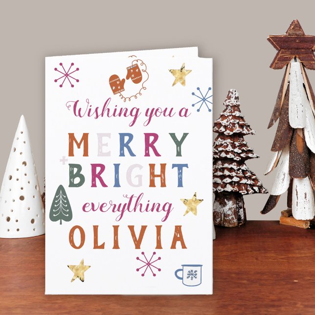 Färgstark reklam och ljus allt skandinaviskt helgkort (Christmas Card for someone special. Buy professionally printed or as printable digital download.)
