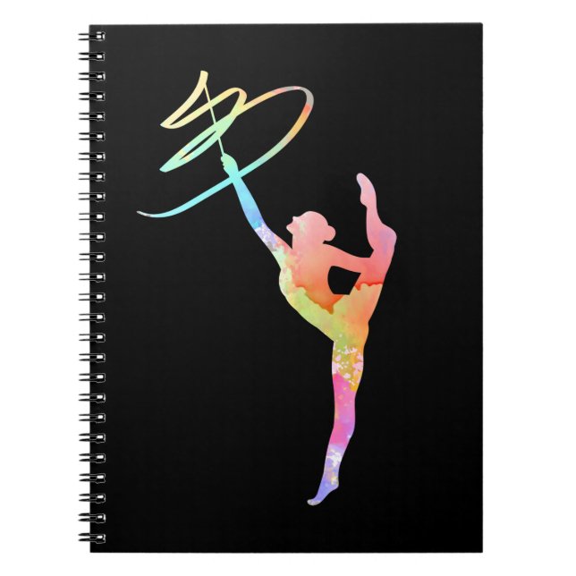 Färgstark Rhythmic Gymnastics Girl Anteckningsbok (Framsidan)