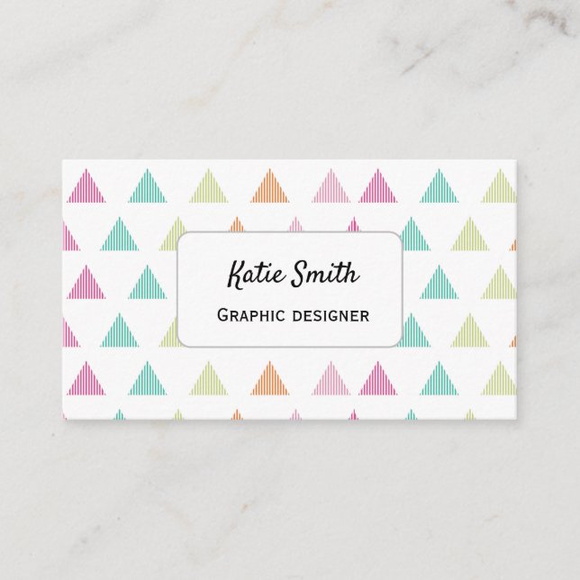 Färgstark roligt modernt geometriskt företag visitkort (Framsida)