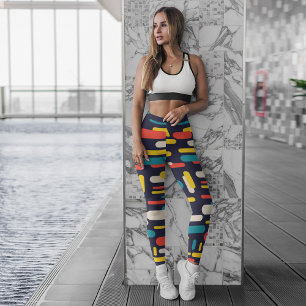 färgstark, rundad rektangel leggings