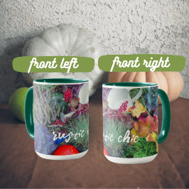 Färgstark, rustik höstträdgård mugg