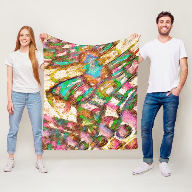 Färgstark - Rustisk och grov som grovgjutning Fleecefilt (På plats)