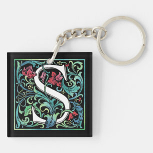 Färgstark S Monogram-nyckelkedja