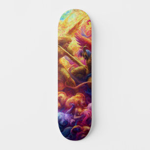 Färgstark selleri-Abstrakt-målning Mini Skateboard Bräda 18,5 Cm