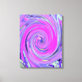 Färgstark Shock rosa och Lila Boho Hippie Swirl Canvastryck