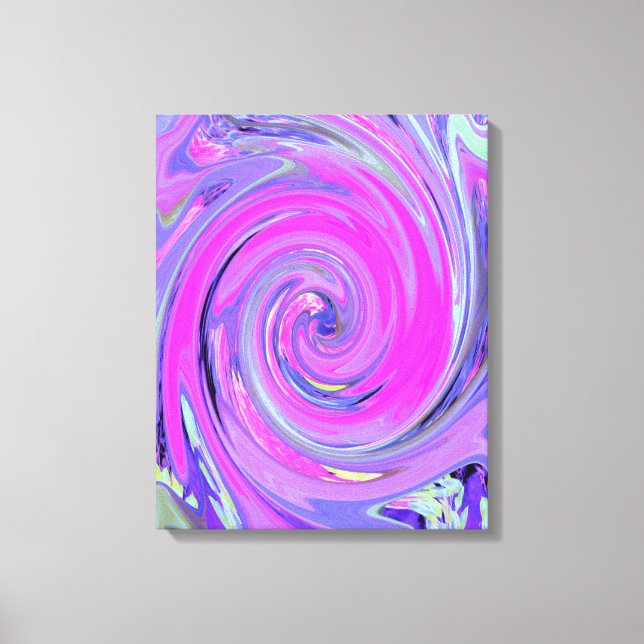 Färgstark Shock rosa och Lila Boho Hippie Swirl Canvastryck (Framsida)