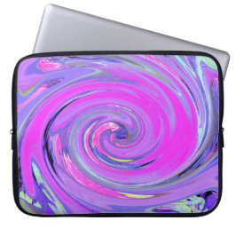 Färgstark Shock rosa och Lila Boho Hippie Swirl Laptop Fodral