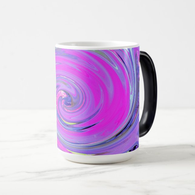 Färgstark Shock rosa och Lila Boho Hippie Swirl Magisk Mugg (Framsida höger)