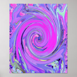 Färgstark Shock rosa och Lila Boho Hippie Swirl Poster