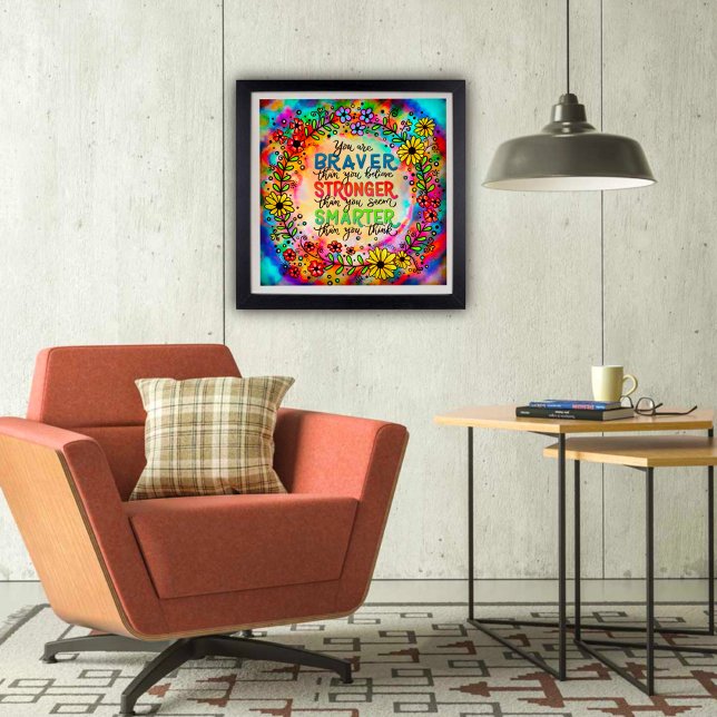 Färgstark smartare Modigare och starkare inspirera Poster (Skapare uppladdad)