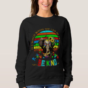 Färgstark solrosliknande Elephant Autism Awareness T Shirt