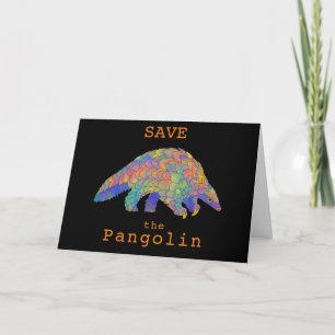 Färgstark Spara Pangolin utrotad djuraktivism Kort