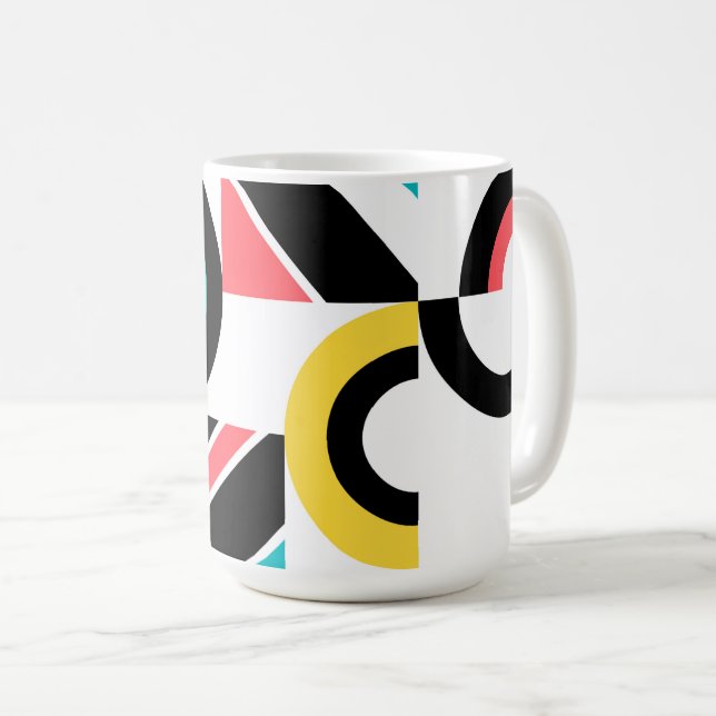 Färgstark, stads-, trendig-, modern geometrisk kon kaffemugg (Framsida höger)