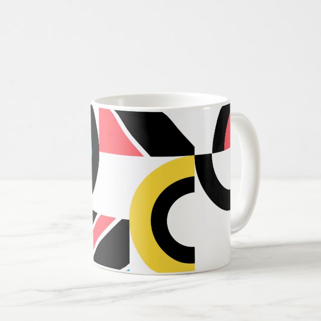 Färgstark, stads-, trendig-, modern geometrisk kon kaffemugg (Framsida höger)