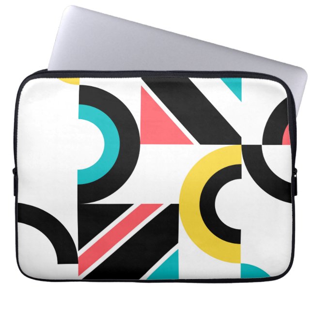 Färgstark, stads-, trendig-, modern geometrisk kon laptop fodral (Framsidan)