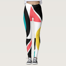 Färgstark, stads-, trendig-, modern geometrisk kon leggings