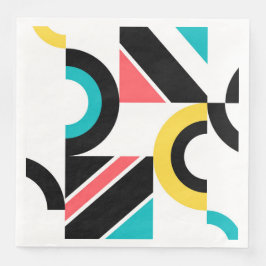 Färgstark, stads-, trendig-, modern geometrisk kon pappersservett