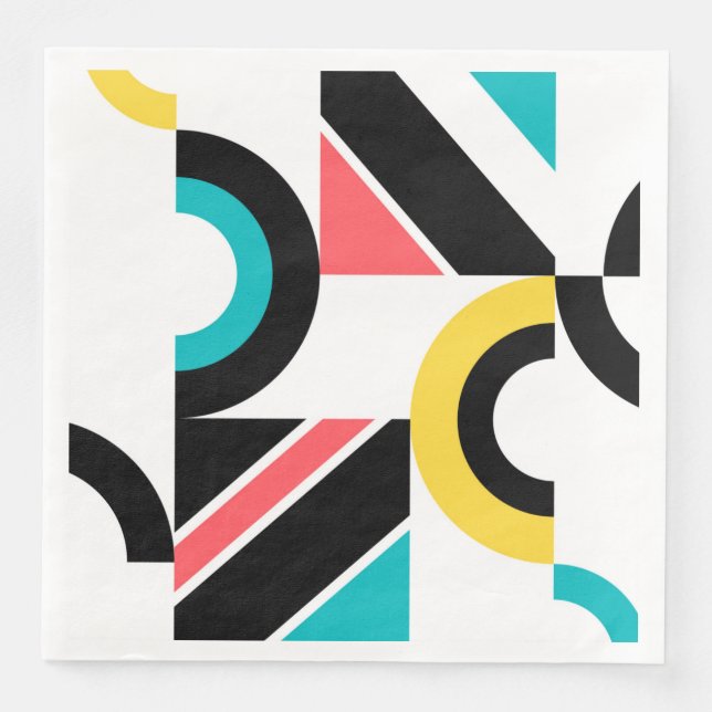 Färgstark, stads-, trendig-, modern geometrisk kon pappersservett (Framsida)