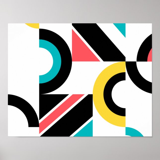 Färgstark, stads-, trendig-, modern geometrisk kon poster (Framsidan)